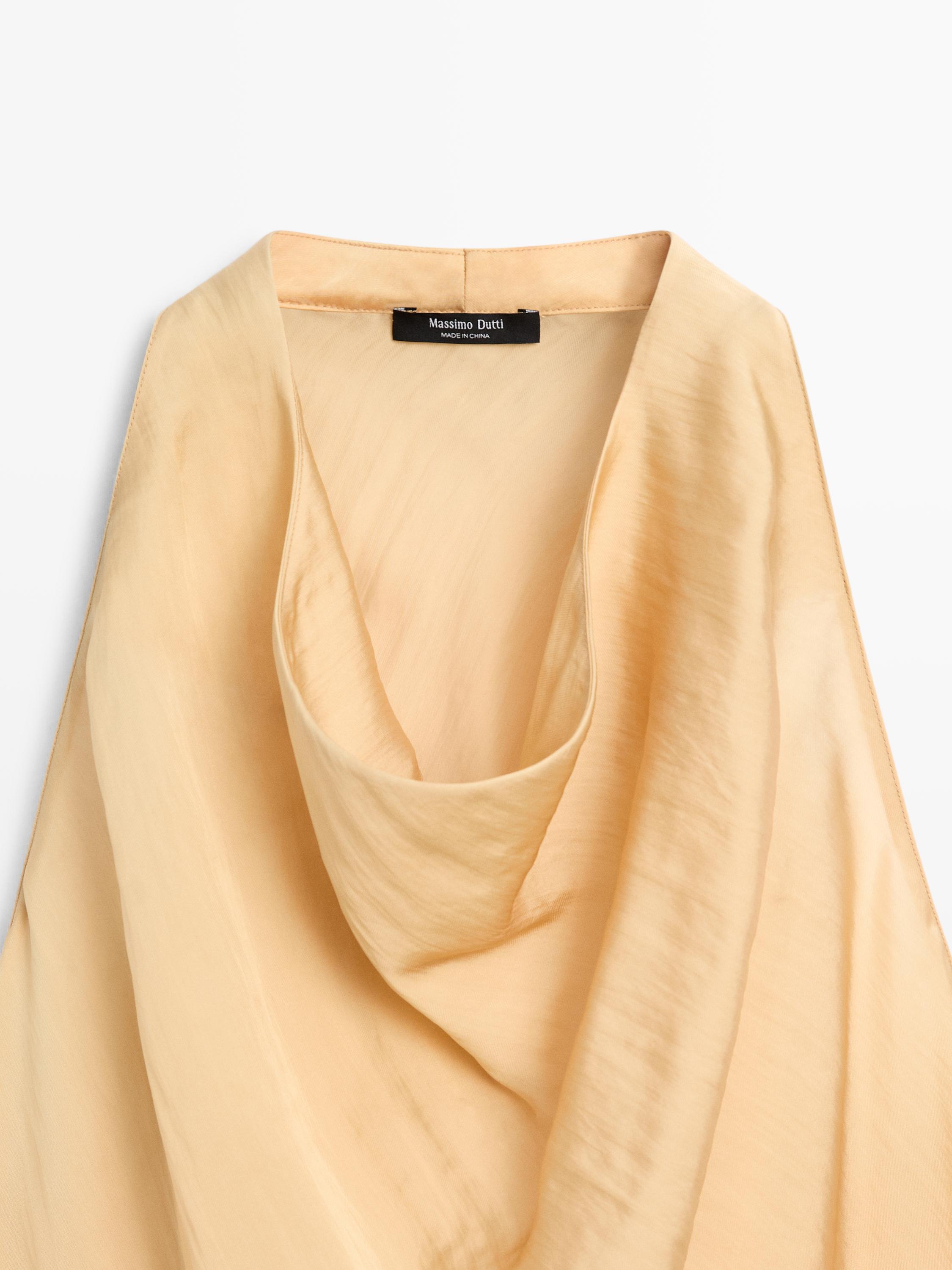 Flowing top with cowl neckline